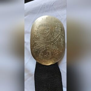 Gold color  Engraved Belt Buckle